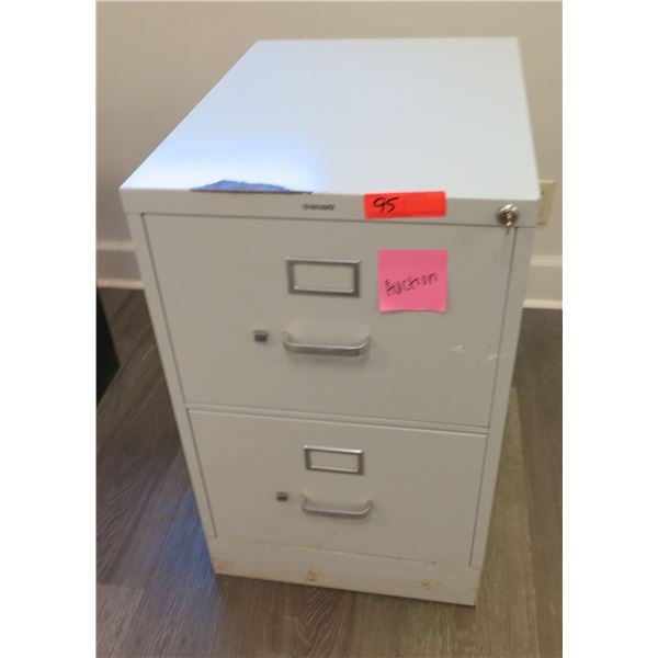 HON Metal 2 Drawer Filing Cabinet w/ Key