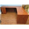 Image 1 : Wooden "L" Shaped Desk w/ 6 Drawers 84"x72" x 24"W