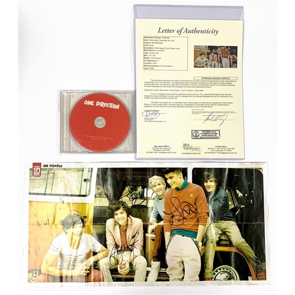 Autographed One Direction JSA CD Poster