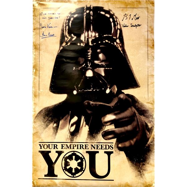 Autographed Star Wars Dave Prowse Poster OFFICIAL