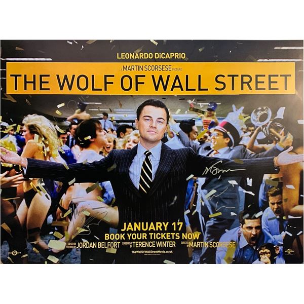 Leonardo DiCarpio Autographed Walf of Wall Street Poster