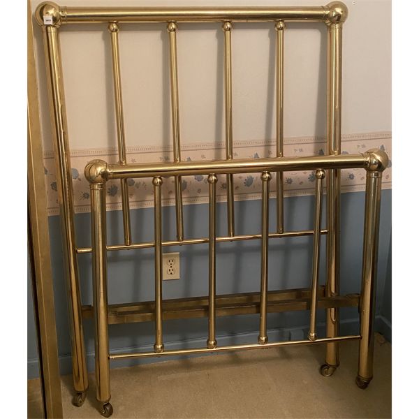 BRASS BED - TWIN SIZE W/ RAILS