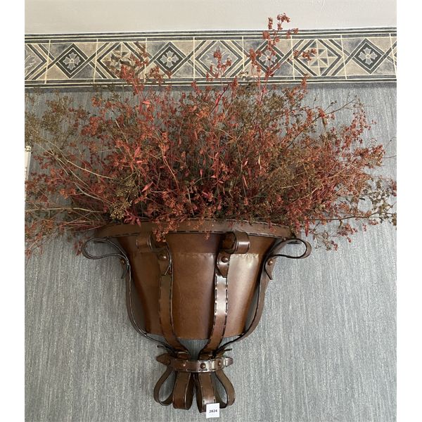 LOT OF 2 - WROUGHT IRON WALL BASKET - 28 INCHES 