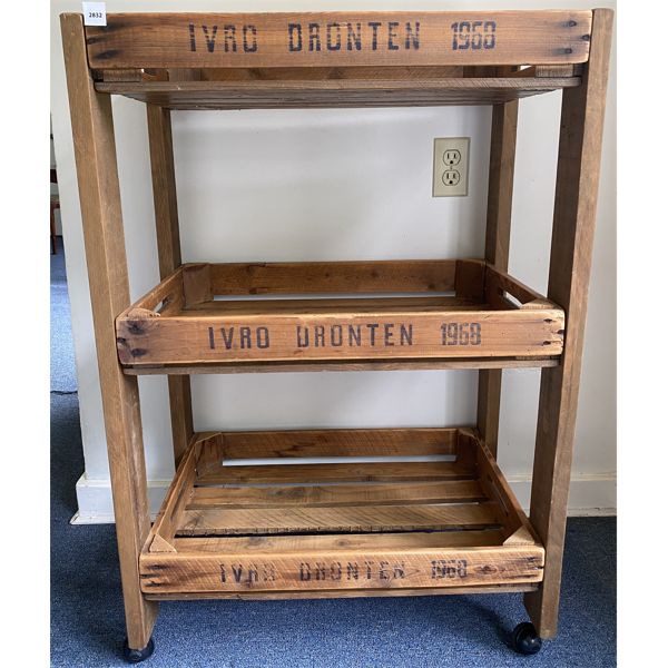 VINTAGE CRATES - REPURPOSED INTO SHELVES - 17 X 24 X 38 INCHES