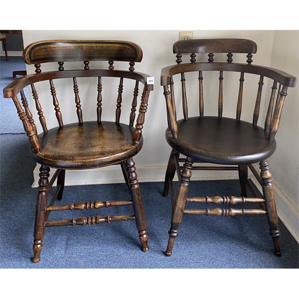 LOT OF 2 - ANTIQUE BARREL CHAIRS - NOT MATCHING