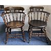 Image 1 : LOT OF 2 - ANTIQUE BARREL CHAIRS - NOT MATCHING