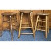 Image 1 : LOT OF 3 - WOODEN STOOLS - TALLEST 25 INCHES