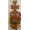 Image 2 : MISSION STYLE SHELF - FRENCH CANADIAN CHURCH WALL FONT - 23 INCHES