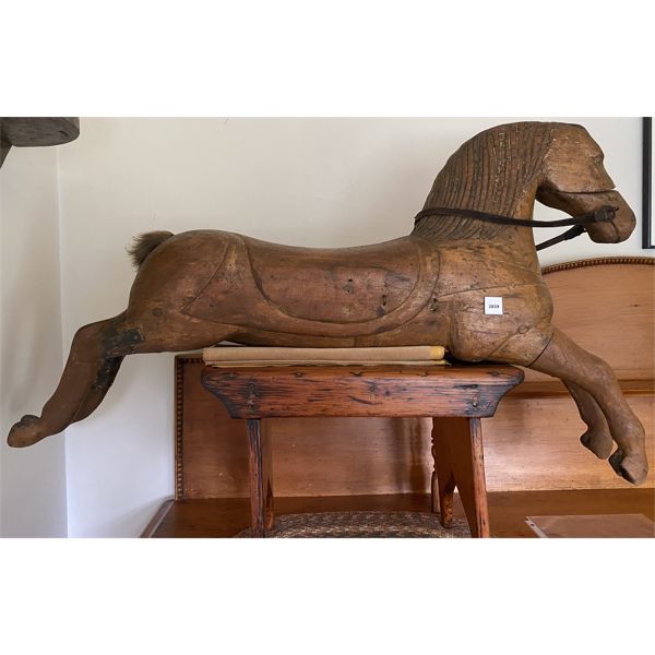 CARVED CAROUSEL HORSE - 21 X 38 INCHES