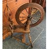 Image 2 : ONTARIO OAK SPINNING WHEEL W/ ORIG DISTAFF - CIRCA 1880's