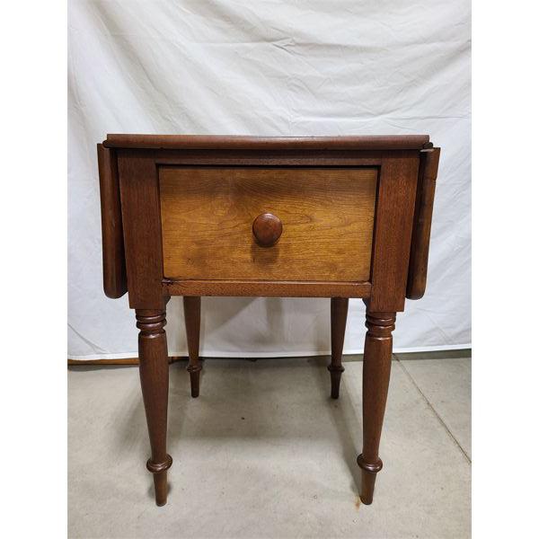 WALNUT DROP LEAF SIDE TABLE - CIRCA 1870