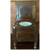 ANTIQUE COMMODE W/ PORCELAIN INSERT - 16 X 17 X 17 INCHES