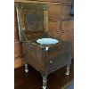 Image 2 : ANTIQUE COMMODE W/ PORCELAIN INSERT - 16 X 17 X 17 INCHES