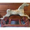 Image 4 : CARVED & PAINTED CHILD's ROCKING HORSE ON GLIDERS - 29 X 35 INCHES