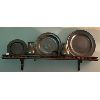 Image 1 : LOT OF 7 - PEWTER WARE & SHELF - 49 INCHES