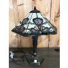 Image 1 : ANTIQUE STAINED GLASS LAMP - 23 INCHES - WORKING