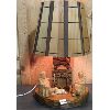 Image 5 : HAND CARVED WOODEN TABLE LAMP - 17in TALL