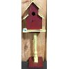 Image 1 : PAINTED PRIMITIVE WOODEN BIRD HOUSE - 21in TALL