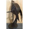 Image 3 : METAL DECORATIVE PARROT ON STAND - 19in TALL