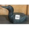 Image 1 : WOLF DEN SOAPSTONE (? RESIN) SCULPTURE LOON - 7.5in LONG