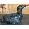 Image 2 : WOLF DEN SOAPSTONE (? RESIN) SCULPTURE LOON - 7.5in LONG