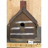Image 1 : TIN ROOF WOODEN BIRD HOUSE - 5 x 7 x 8in