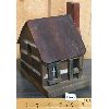 Image 2 : TIN ROOF WOODEN BIRD HOUSE - 5 x 7 x 8in