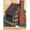 Image 3 : TIN ROOF WOODEN BIRD HOUSE - 5 x 7 x 8in