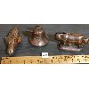 Image 1 : LOT OF 3 - COPPER MOLDS - CORN, OX AND BELL