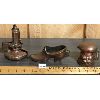 Image 1 : LOT OF 3 - COPPER MOLDS - CANDLESTICK, SHOE AND OTHER