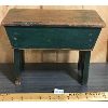 Image 3 : PRIMITIVE GREEN PAINTED WOODEN STOOL - 7 x 8 x 11in