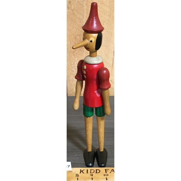 WOODEN PINOCCHIO FIGURE - 12in TALL