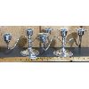 Image 1 : LOT OF 2 - SILVER PLATE CANDLESTICKS - 4 x 5.5 x 12in