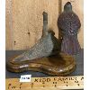 Image 3 : WOOD CARVED FEMALE FALL CARDINAL - AL HAMPSON - BARRIE ON