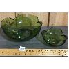 Image 1 : LOT OF 2 - GREEN GLASSWARE NESTING BOWLS 