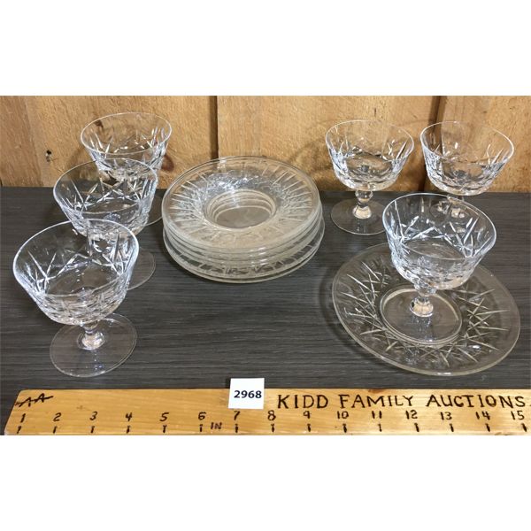 LOT OF SHERBERT DESSERT DISHES W/ PLATES