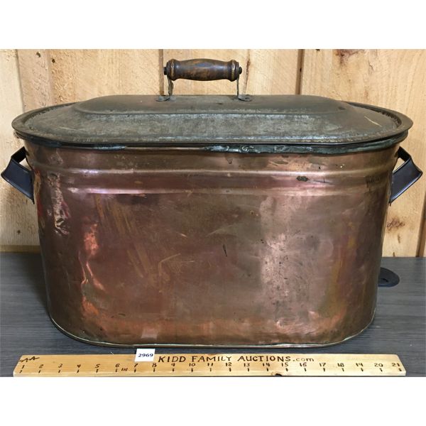 COPPER BOILER W/ LID - 12 x 14 x 23in