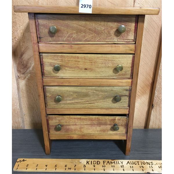CHILD's TOY 4-DRAWER HIGHBOY - 5 x 11 x 16in