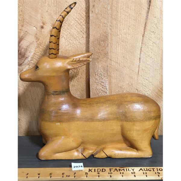 WOODEN ANTELOPE - 4 x 13 x 14in