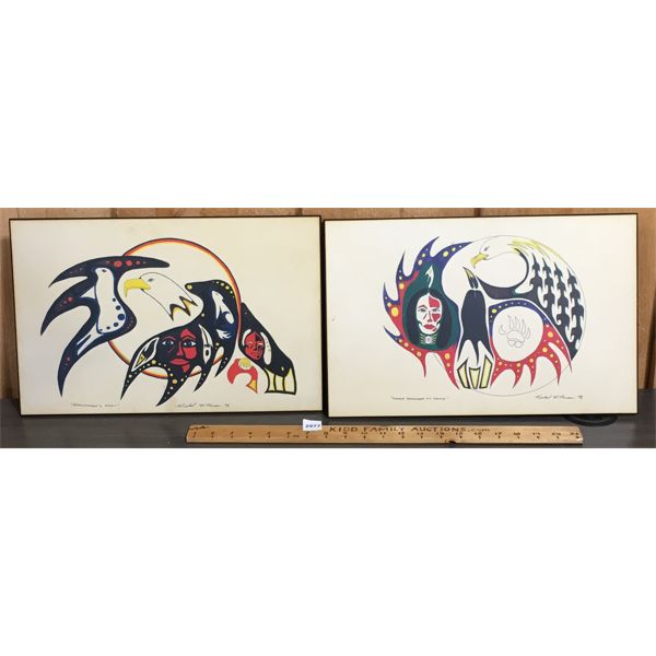 LOT OF 2 - NATIVE PRINTS - "GRANDFATHERS SPIRIT" AND "REMEMBER MY PEOPLE" - 11 x 17in