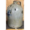 SALTGLAZED STONEWARE BLUR FLOWERED CROCK - 6 GAL - CIRCA 1870 - 19in TALL