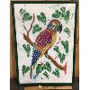 Image 1 : FRAMED THICK BILLED PARROT ARTWORK ON LINEN - 25  x 35.5in