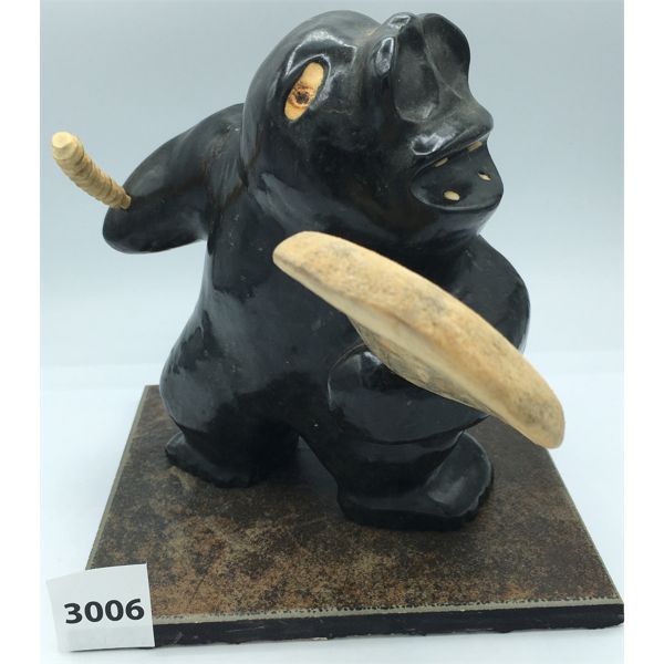 LUCAS AALUQ - NATIVE SOAPSTONE SCULPTURE - 6in TALL
