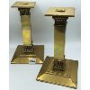 Image 1 : LOT OF 2 - BRASS CANDLESTICKS - 9in TALL