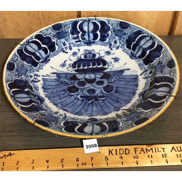 LARGE CERAMIC DECORATIVE WALL PLATTER - 14in DIA