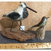 Image 2 : LOT OF 2 - SIGNED / CARVED WOODEN BIRDS - SANDERLING IN WINTER