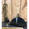 Image 2 : LOT OF BRASS FIREPLACE TOOLS W/ METAL WOOD BASKET