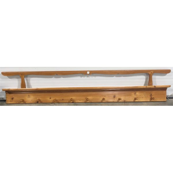 LARGE WOODEN COAT RACK - 81in LONG