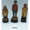 Image 1 : LOT OF 3 - QUEBEC FOLK ART - MINIATURE CARVED WOODEN FIGURES