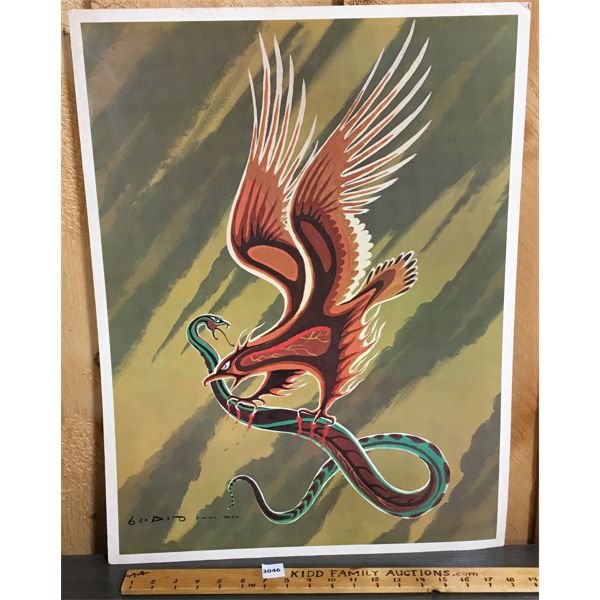 CARL RAY PRINT - "GOOD AND EVIL" 1970s - 19 x 25in